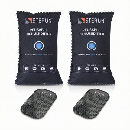 Reusable 1kg Car Dehumidifier Bag with Anti-Slip Dashboard Pad