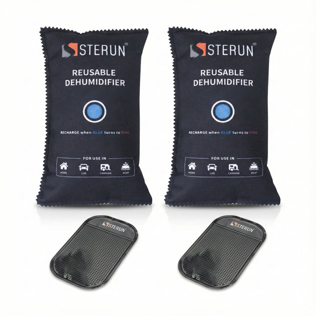 Reusable 1kg Car Dehumidifier Bag with Anti-Slip Dashboard Pad