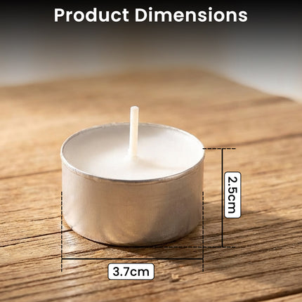 8-Hour Long Burning Unscented Tea Light Candles