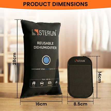 Reusable 1kg Car Dehumidifier Bag with Anti-Slip Dashboard Pad