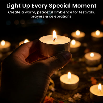 8-Hour Long Burning Unscented Tea Light Candles