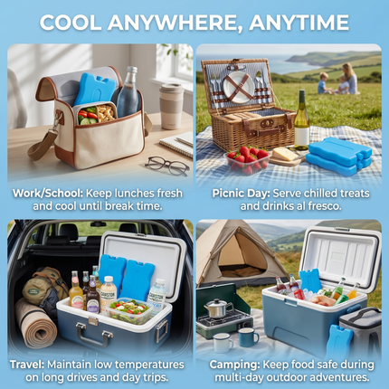 Reusable Freezer Blocks – Ice Packs for Lunch Boxes & Cool Bags
