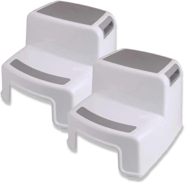 Double Step Stool Anti-Slip for Children – Twin Pack for Bathroom & Kitchen