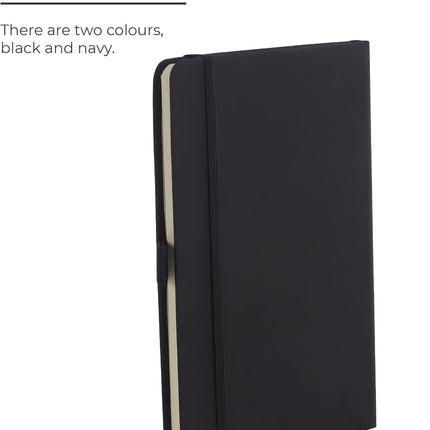 A5 Lined PU Leather Notebook – 160 Pages with Pen Loop