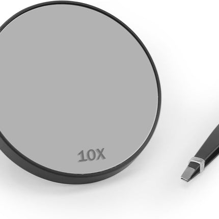 10X Magnifying Mirror & Tweezer Set – Compact Travel Design