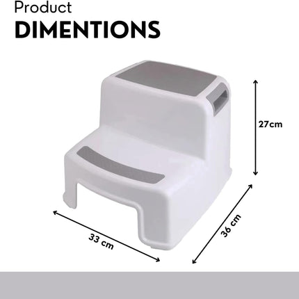 Double Step Stool Anti-Slip for Children – Twin Pack for Bathroom & Kitchen