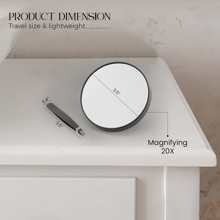 20X Magnifying Mirror & Tweezer Set – Compact Travel Design