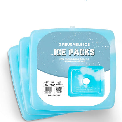 Slim Lightweight Reusable Ice Packs – Freezer Blocks for Lunch Boxes