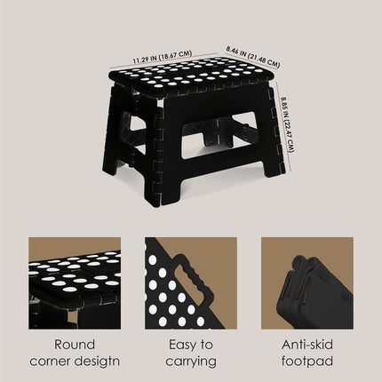 9-Inch Folding Step Stool - Anti-Slip & With Carry Handle