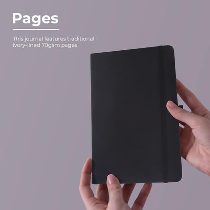 A5 Lined PU Leather Notebook – 240 Pages with Pen Loop