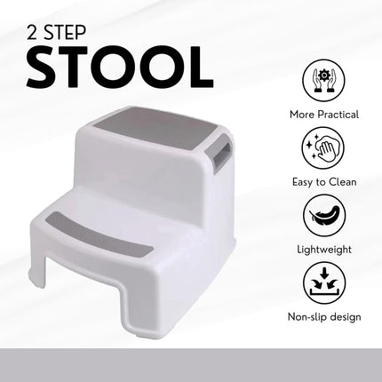 Double Step Stool Anti-Slip for Children – Twin Pack for Bathroom & Kitchen