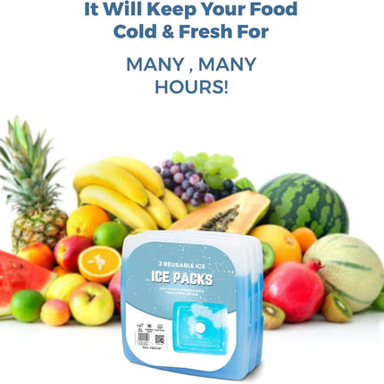 Slim Lightweight Reusable Ice Packs – Freezer Blocks for Lunch Boxes
