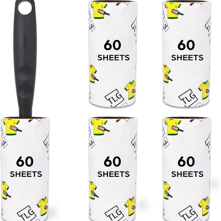 Lint Roller & Refills Set with Extra Sticky Sheets and Handle