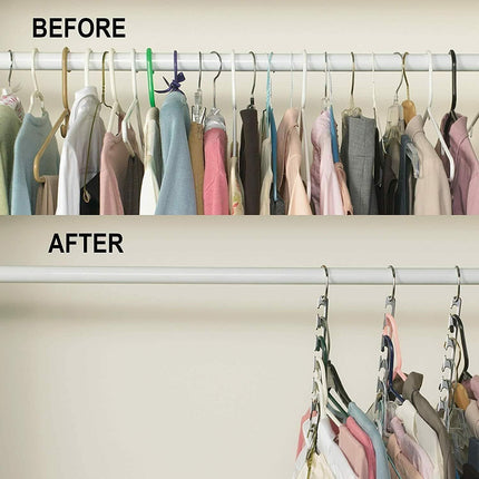 8-Pack Space Saving Metal Hangers – Wardrobe Organiser