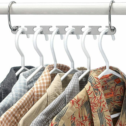 8-Pack Space Saving Metal Hangers – Wardrobe Organiser