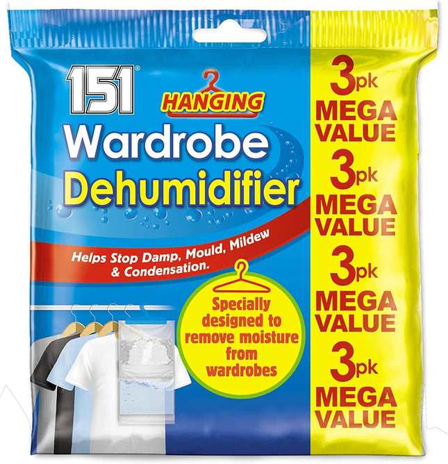 151 Hanging Dehumidifier Bags 12-Pack – Damp & Moisture Absorber
