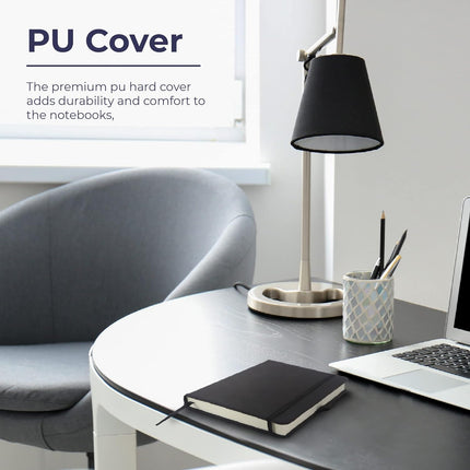 A5 Lined PU Leather Notebook – 240 Pages with Pen Loop