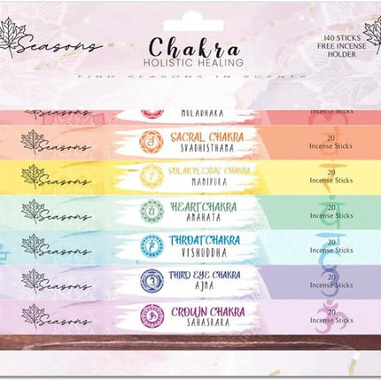 7 Chakra Incense Sticks & Holder – 140-Pack Aromatherapy Set