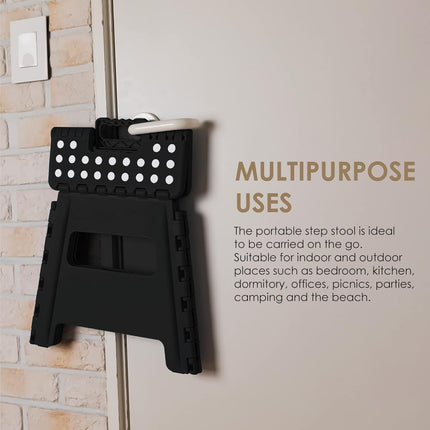 9-Inch Folding Step Stool - Anti-Slip & With Carry Handle