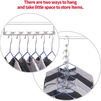 8-Pack Space Saving Metal Hangers – Wardrobe Organiser