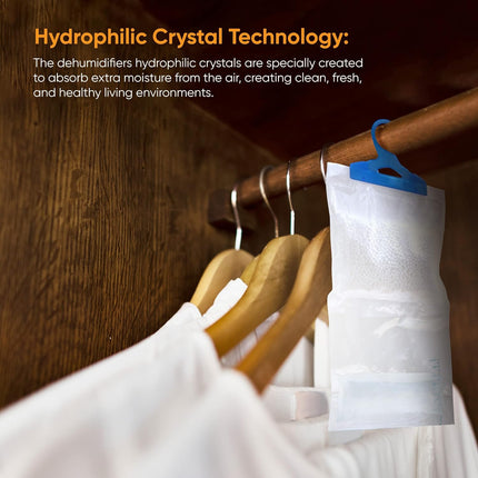Hanging Wardrobe Dehumidifier Bags - Leak Proof