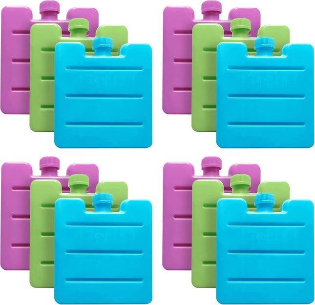 Mini Ice Packs for Lunch Boxes – 8cm Multicolour Freezer Blocks