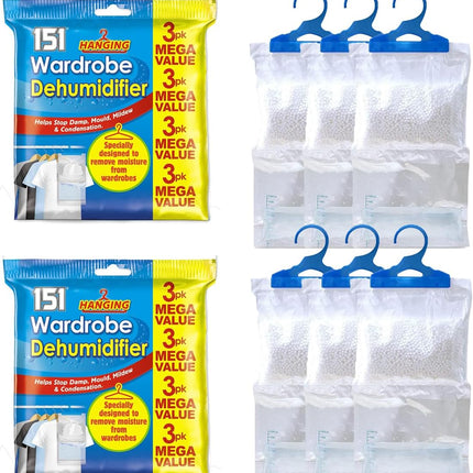 151 Hanging Dehumidifier Bags 12-Pack – Damp & Moisture Absorber