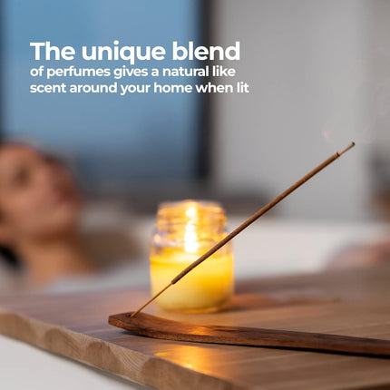 Citronella Incense Sticks 50-Pack & Wooden Holder Set