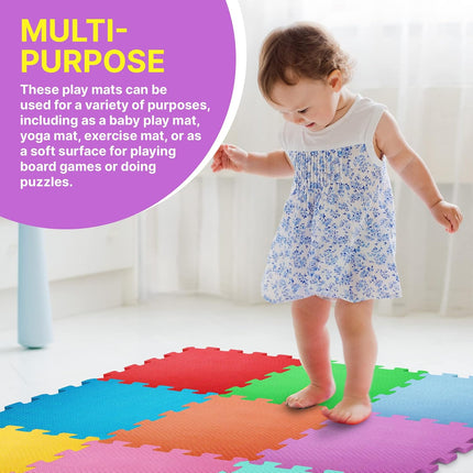 Multicolour Foam Puzzle Floor Mats – 30x30cm Indoor Play Tiles