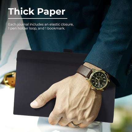 A5 Lined PU Leather Notebook – 240 Pages with Pen Loop