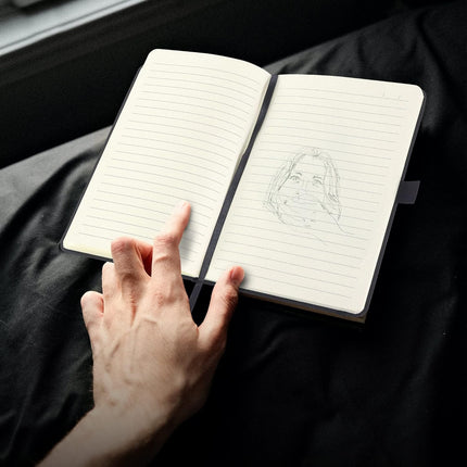 A5 Lined PU Leather Notebook – 160 Pages with Pen Loop