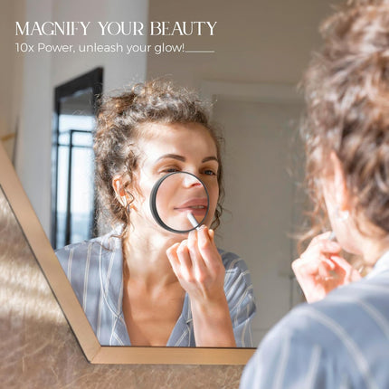 10X Magnifying Mirror & Tweezer Set – Compact Travel Design