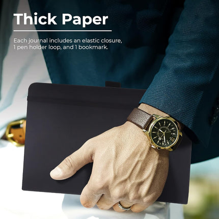 A5 Lined PU Leather Notebook – 160 Pages with Pen Loop