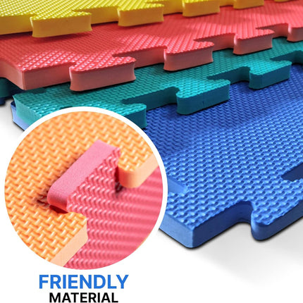 Multicolour Foam Puzzle Floor Mats – 30x30cm Indoor Play Tiles