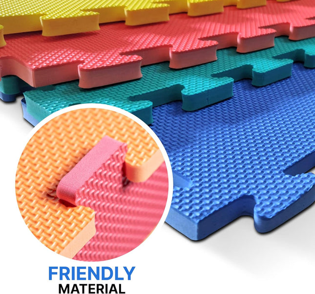 Multicolour Foam Puzzle Floor Mats – 30x30cm Indoor Play Tiles