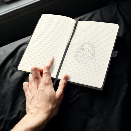 A5 Lined PU Leather Notebook – 240 Pages with Pen Loop