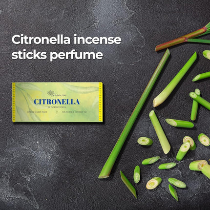 Citronella Incense Sticks 50-Pack & Wooden Holder Set