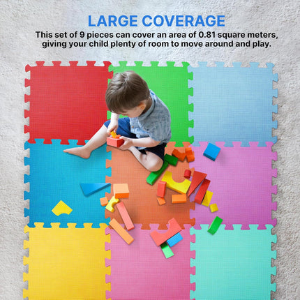 Multicolour Foam Puzzle Floor Mats – 30x30cm Indoor Play Tiles