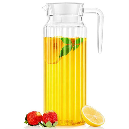 STERUN Glass Jug with Lid – Transparent Fridge Door Pitcher