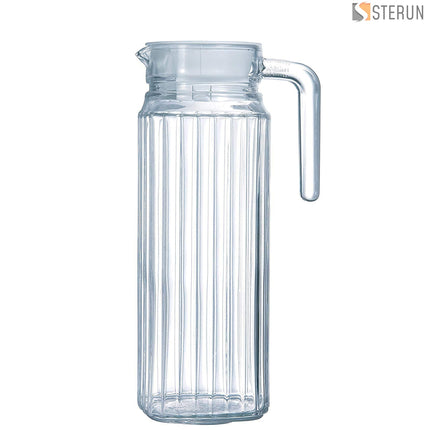 STERUN Glass Jug with Lid – Transparent Fridge Door Pitcher