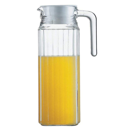 STERUN Glass Jug with Lid – Transparent Fridge Door Pitcher