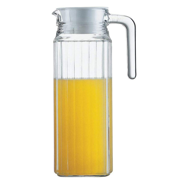 STERUN Glass Jug with Lid – Transparent Fridge Door Pitcher