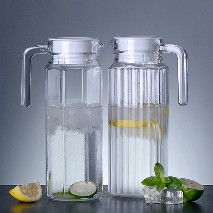 STERUN Glass Jug with Lid – Transparent Fridge Door Pitcher