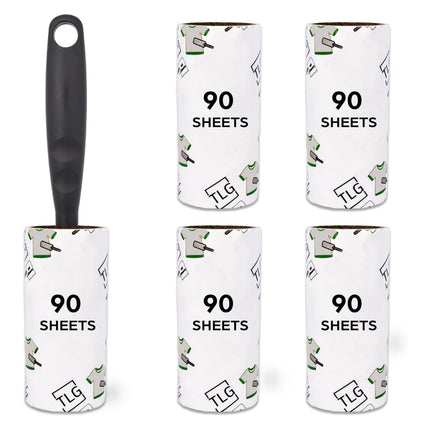 Lint Roller & Refills Set with Extra Sticky Sheets and Handle